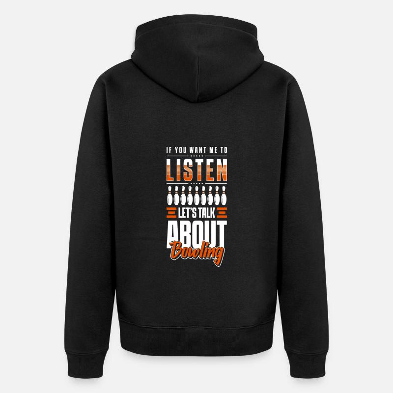Bowling Bowlingbahn Strike - Unisex Premium Bio Zip Hoodie - Schwarz