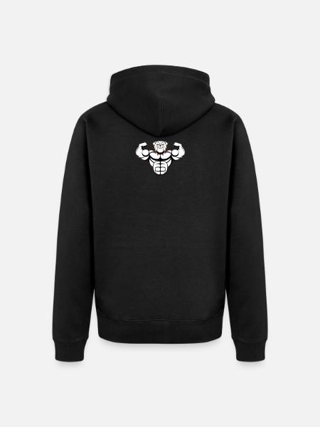 strong bulldog 02 - Unisex Premium Organic Zip Hoodie - black