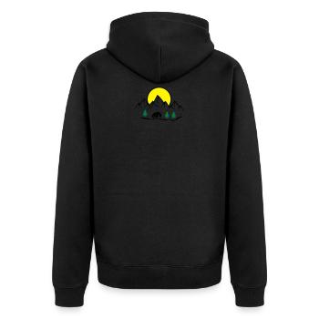 chalet montagnes nature - Veste à capuche bio Premium Unisexe - noir - Dos - Nico (187cm)
