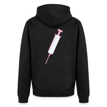 Infirmière adjointe au médecin icône de seringue - Veste à capuche bio Premium Unisexe - noir - Dos - Nico (187cm)