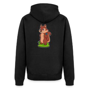 Eichhörnchen Dart Dartpfeil - Unisex Premium Bio Zip Hoodie - Schwarz - Hinten - Nico (187cm)