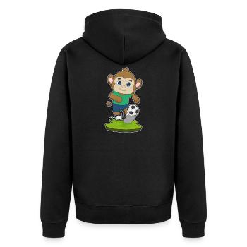Joueur de football singe Soccer - Veste à capuche bio Premium Unisexe - noir - Dos - Nico (187cm)