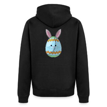 Easter Egg Easter Bunny Ears - Unisex Premium Organic Zip Hoodie - black - Back - Nico (187cm)