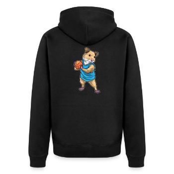 Hamster Basketteur Joueur Basketball - Veste à capuche bio Premium Unisexe - noir - Dos - Nico (187cm)