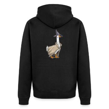 Duck Halloween Witch - Unisex Premium Organic Zip Hoodie - black - Back - Nico (187cm)