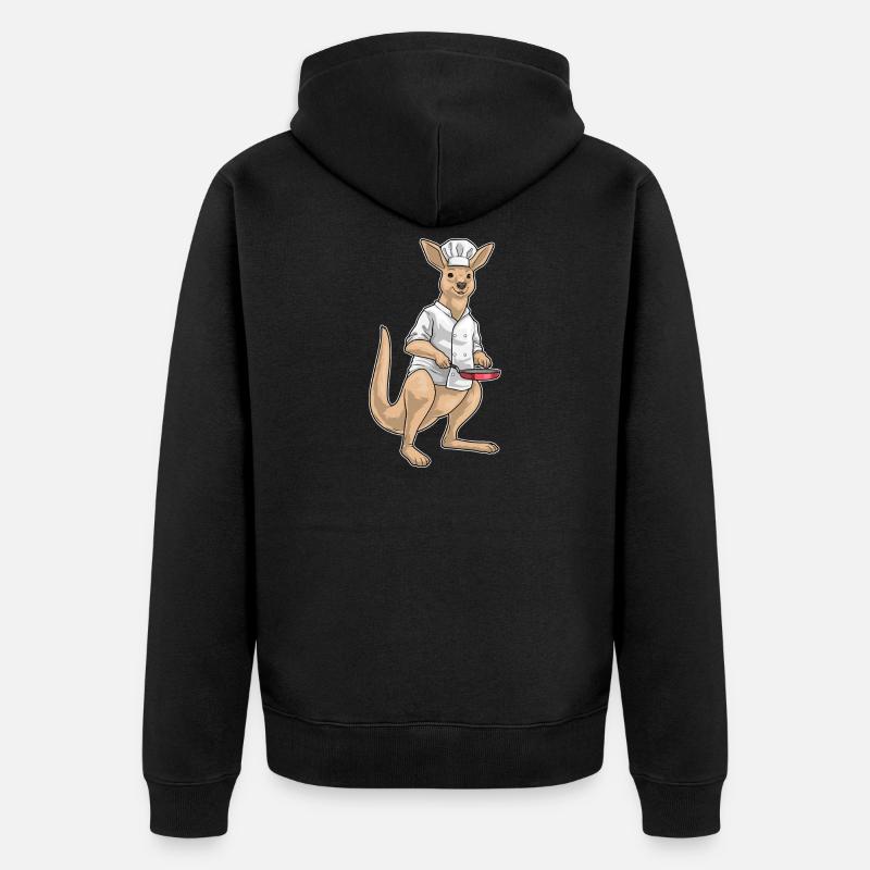 Cuisson de la poêle Kangourou - Veste à capuche bio Premium Unisexe - noir