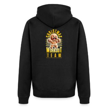 Christmas Workout Team Weihnachten - Unisex Premium Bio Zip Hoodie - Schwarz - Hinten - Nico (187cm)