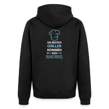 Les meilleurs barbecues viennent de Brandebourg / Grill - Veste à capuche bio Premium Unisexe - noir - Dos - Nico (187cm)
