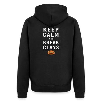 Schützenkönig Tontauben Scheiben Schützenfest - Unisex Premium Bio Zip Hoodie - Schwarz - Hinten - Nico (187cm)