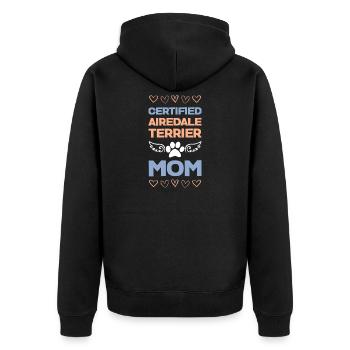 Airedale Terrier Mom - Unisex Premium Organic Zip Hoodie - black - Back - Nico (187cm)