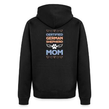 Zertifizierte Schäferhundmama - Unisex Premium Bio Zip Hoodie - Schwarz - Hinten - Nico (187cm)