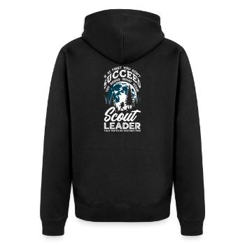 Scouting Truppführer Waldlager - Unisex Premium Bio Zip Hoodie - Schwarz - Hinten - Nico (187cm)
