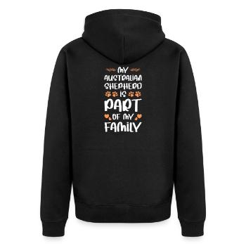 Australian Shepherd Familienliebe - Unisex Premium Bio Zip Hoodie - Schwarz - Hinten - Nico (187cm)