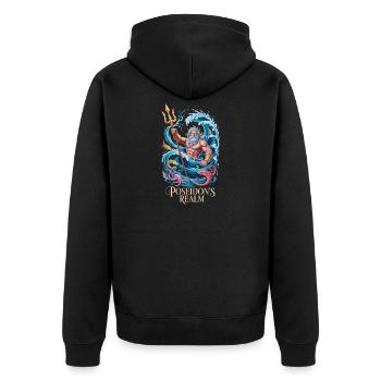 Le royaume de Poséidon Dieu grec de la mer Poséidon - Veste à capuche bio Premium Unisexe - noir - Dos - Nico (187cm)