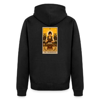Relieur | Tarot du livre d’artisanat - Veste à capuche bio Premium Unisexe - noir - Dos - Nico (187cm)