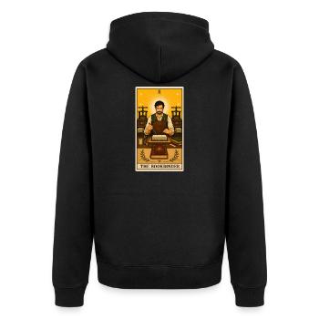 Relieur | Tarot du livre d’artisanat - Veste à capuche bio Premium Unisexe - noir - Dos - Nico (187cm)