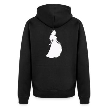 Königliche Prinzessin Silhouette - Unisex Premium Bio Zip Hoodie - Schwarz - Hinten - Nico (187cm)