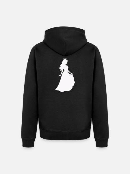 Royal Princess Silhouette - Unisex Premium Organic Zip Hoodie - black