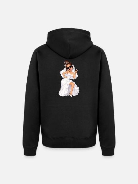 braut - Unisex Premium Bio Zip Hoodie - Schwarz