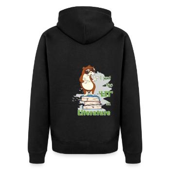Drôles dictons Littérature Livres Écriture Loutre - Veste à capuche bio Premium Unisexe - noir - Dos - Nico (187cm)