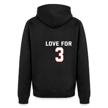 Amour pour 3 - Veste à capuche bio Premium Unisexe - noir - Dos - Nico (187cm)