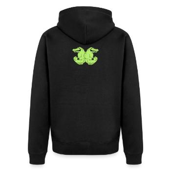strong crocodiles 2 - Unisex Premium Bio Zip Hoodie - Schwarz - Hinten - Nico (187cm)