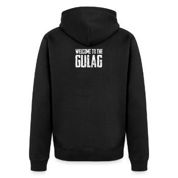 Gulag Warzone King Gamer Meme Idée cadeau - Veste à capuche bio Premium Unisexe - noir - Dos - Nico (187cm)