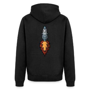 Rocket Rakete Fusée - Espace spatial - Veste à capuche bio Premium Unisexe - noir - Dos - Nico (187cm)