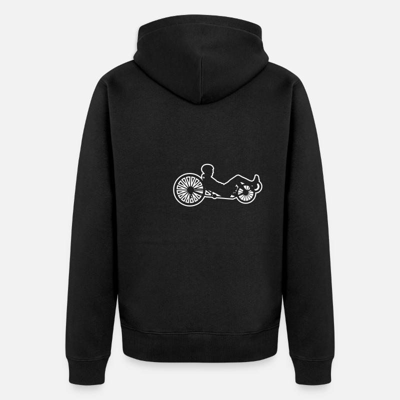 Liegerad Geschenk Shirt - Unisex Premium Bio Zip Hoodie - Schwarz