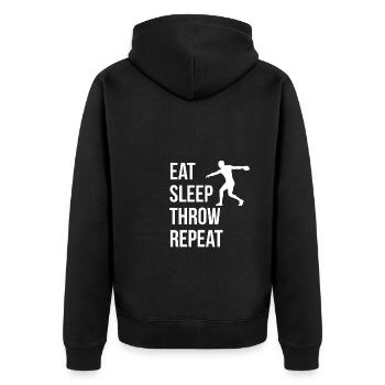 Manger Dormir Lancer Répéter Discus Wurf Chemise - Veste à capuche bio Premium Unisexe - noir - Dos - Nico (187cm)