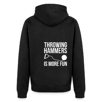 Lancer hammer est plus amusant Hammer Throw Shirt - Veste à capuche bio Premium Unisexe - noir - Dos - Nico (187cm)