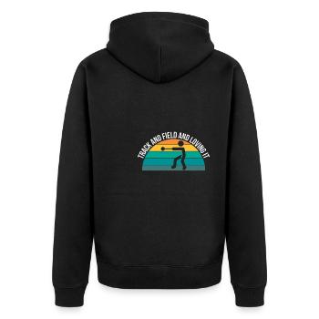 Track And Field Hammerwerfer Shirt Geschenk - Unisex Premium Bio Zip Hoodie - Schwarz - Hinten - Nico (187cm)