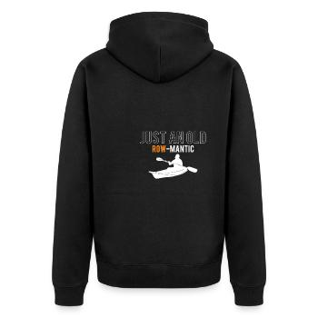 Just An Old Row-Mantic Geschenk Kajak Shirt - Unisex Premium Bio Zip Hoodie - Schwarz - Hinten - Nico (187cm)