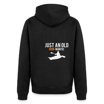 Just An Old Row-Mantic Geschenk Kajak Shirt - Unisex Premium Bio Zip Hoodie - Schwarz - Hinten - Nico (187cm)