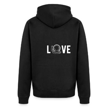 Love Makeup Shirt Gift - Unisex Premium Organic Zip Hoodie - black - Back - Nico (187cm)