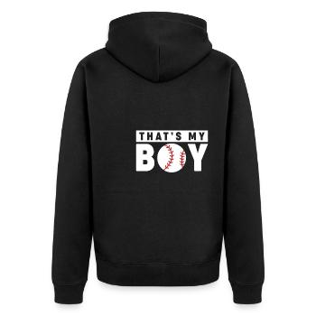 That ́s My Boy Baseball Shirt Gift - Unisex Premium Organic Zip Hoodie - black - Back - Nico (187cm)