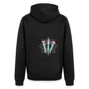 Makeup Artist Gift Shirt - Unisex Premium Organic Zip Hoodie - black - Back - Nico (187cm)