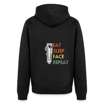 Manger Dormir Visage Répéter Barbier Chemise Cadeau - Veste à capuche bio Premium Unisexe - noir - Dos - Nico (187cm)
