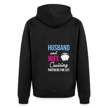 Mari & Femme Partenaires de Croisière Pour La Vie Chemise - Veste à capuche bio Premium Unisexe - noir - Dos - Nico (187cm)