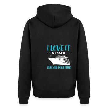 I Love It When We´re Crusing Together Shirt - Unisex Premium Bio Zip Hoodie - Schwarz - Hinten - Nico (187cm)