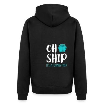 Oh Ship C’est un cadeau de chemise de voyage en famille - Veste à capuche bio Premium Unisexe - noir - Dos - Nico (187cm)