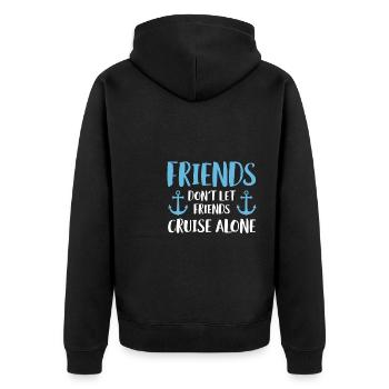 Les amis ne laissent pas les amis naviguer seuls Chemise - Veste à capuche bio Premium Unisexe - noir - Dos - Nico (187cm)