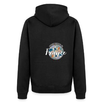 Honeymoon Honeymoon Holiday Shirt France - Unisex Premium Organic Zip Hoodie - black - Back - Nico (187cm)