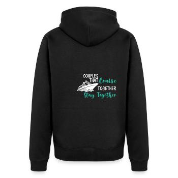 Couples That Cruise Together Stay Together - Unisex Premium Bio Zip Hoodie - Schwarz - Hinten - Nico (187cm)