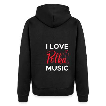 J’aime Polka Music Shirt Cadeau - Veste à capuche bio Premium Unisexe - noir - Dos - Nico (187cm)