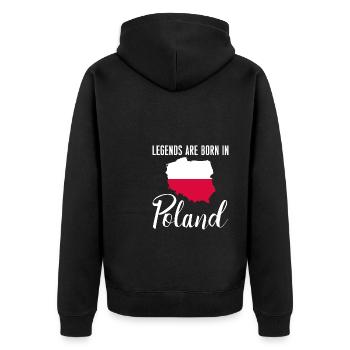Des légendes sont nées en Pologne cadeau de chemise - Veste à capuche bio Premium Unisexe - noir - Dos - Nico (187cm)
