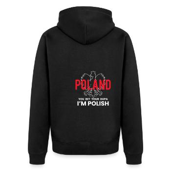 Pologne Tu paries ton Dupa Je suis polonais - Veste à capuche bio Premium Unisexe - noir - Dos - Nico (187cm)