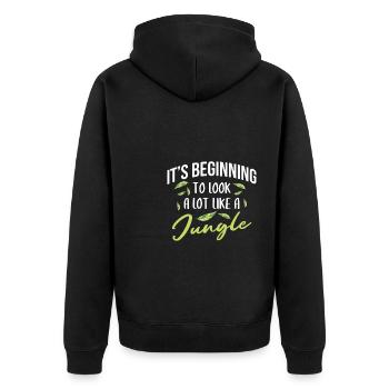 It's Beginny To Look A Lot Like A Jungle - Unisex Premium Organic Zip Hoodie - black - Back - Nico (187cm)