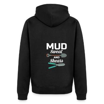 Mud Sweat And Shears Gardener Shirt Gift - Unisex Premium Organic Zip Hoodie - black - Back - Nico (187cm)