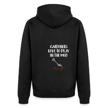 Les jardiniers adorent jouer dans le jardinier de boue - Veste à capuche bio Premium Unisexe - noir - Dos - Nico (187cm)